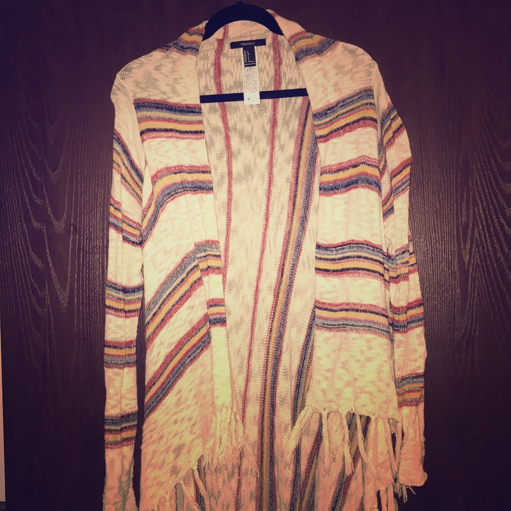 Forever 21 fringe cardigan